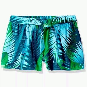 Beach shorts tropical print or Swim coverup for girls with adjustable waistband